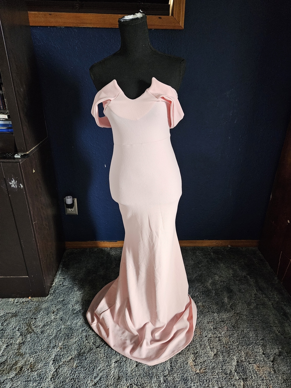 Club L London Blush Pink Off-Shoulder Mermaid Maxi Dress size 4